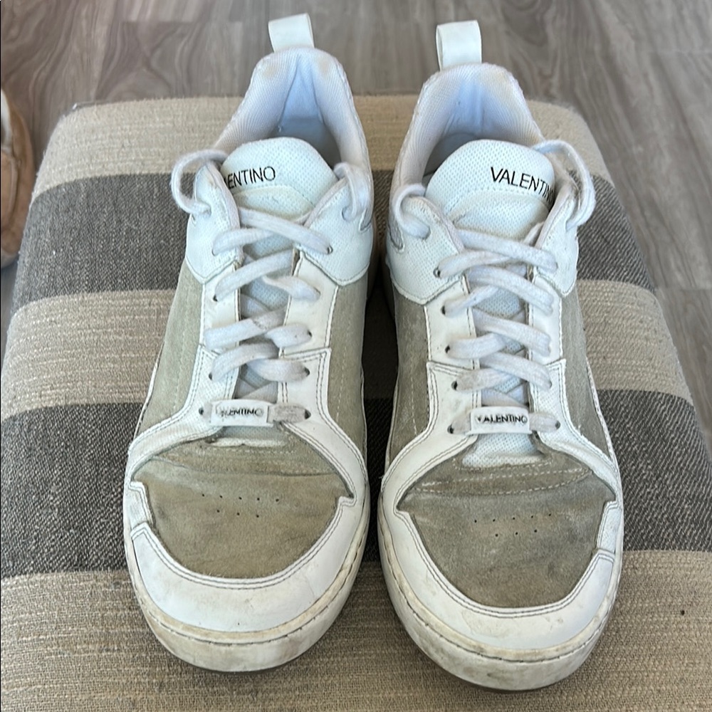 Valentino Cream and White Casual Sneakers